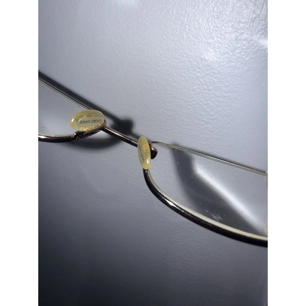 Jimmy Choo Eyeglasses 46 SYH Gold Rhinestones Rectangular Frame Italy 52[]17 130